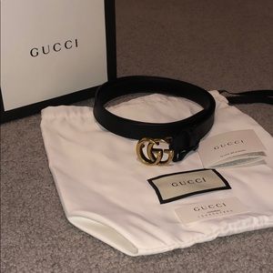 Leather Gucci Belt Double G